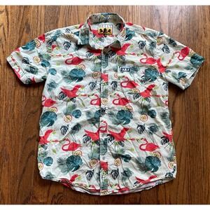 Bells Brewery Hawaiian Shirt Mens Small Short Sleeve Button Up Tropical Camp